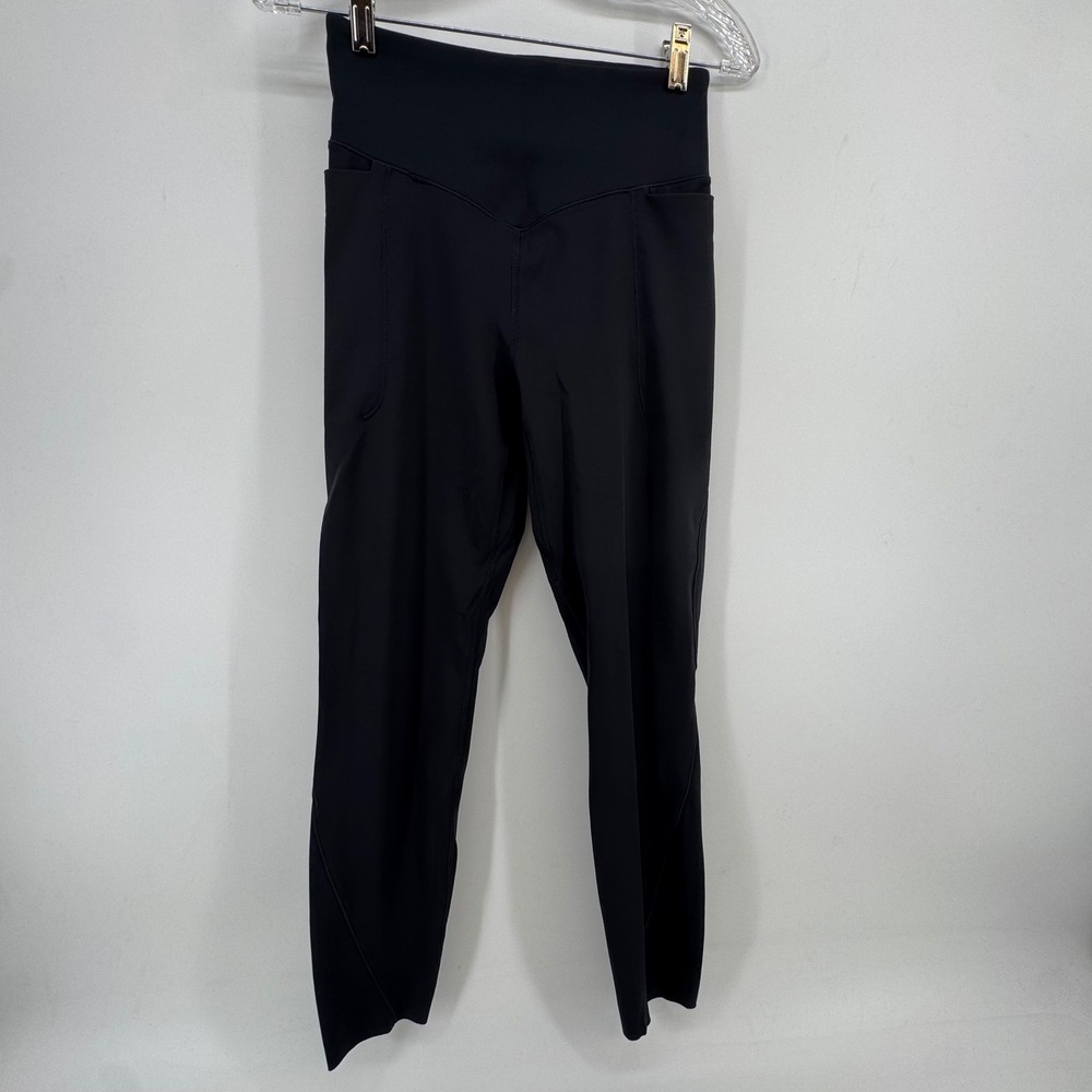 Adore Me Womens Black High Rise V-Waist Athletic Leggings Pockets Reflective M